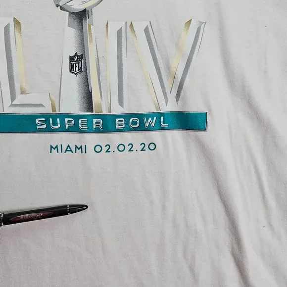 NWT NFL Team Apparel Super Bowl Liv Miami 02.02.20 Football Mens Sz XL White Tee - Picture 2 of 10